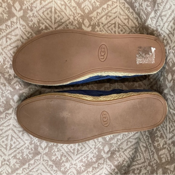 UGG Sz 7 Tippie Slip On Suede Comfort Insole Wool Back Espadrilles Ballet Flats - Picture 9 of 10
